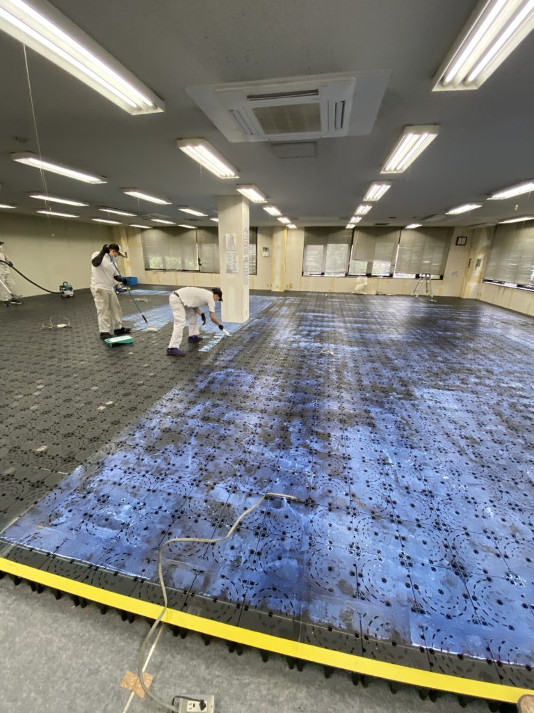 埼玉県さいたま市北区 オフィス事務所 床改修工事 施工中