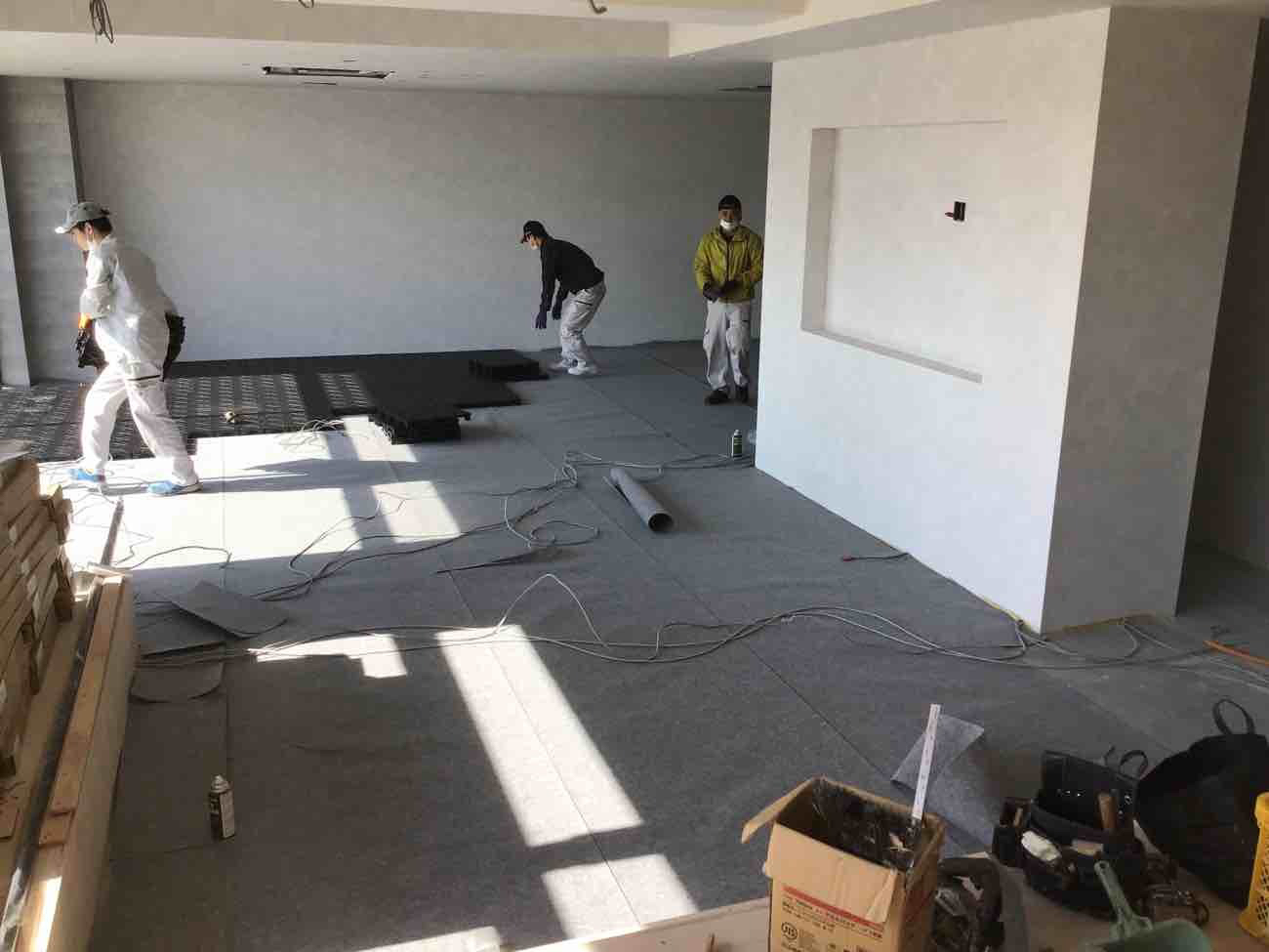 千葉県柏市 事務所 OAフロア工事 施工中